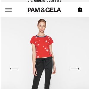 Pam&Gela Star point logo crop t-shirt